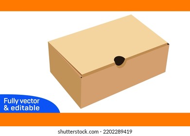Shoe box Dieline template and 3D box design