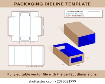 Shoe Box, Match Box Dieline Template, Editable Vector File