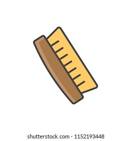 Shoe brush colored line icon.