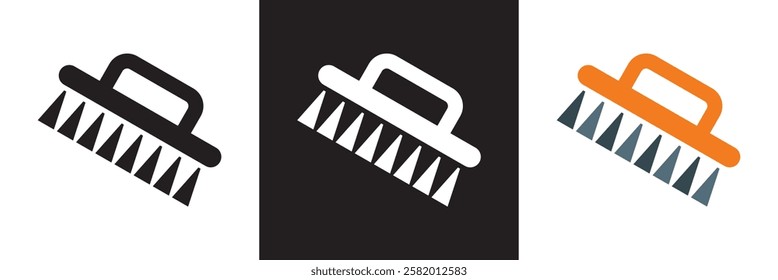 Shoe brush icon. . isolated on white and black background. vector illustration. EPS 10