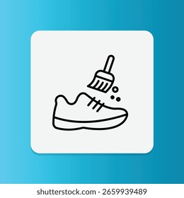 Icono de pulido de cepillo de zapatos. Trazo editable