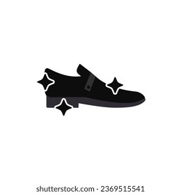 Shoe care and clean. Boot and sparkling stars with glitter. 