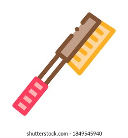 Shoe Clean Brush Icon Vector. Outline Shoe Clean Brush Sign. Isolated Contour Symbol Illustration