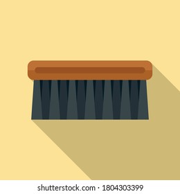 Shoe cleaning brush icon. Flat illustration of shoe cleaning brush vector icon for web design