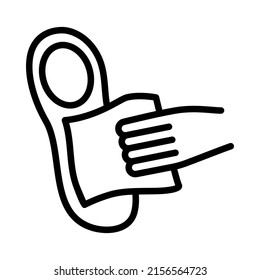 Shoe Cleaning flat line icon. Shoe Care, washing, processing, protection. Outline sign mascara for mobile concept and web design, store.