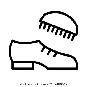 Shoe Cleaning flat line icon. Shoe Care, washing, processing, protection. Outline sign mascara for mobile concept and web design, store.