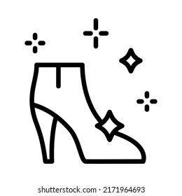 Shoe Cleaning flat line icon. Shoe Care, washing, processing, protection. Outline sign mascara for mobile concept and web design, store.