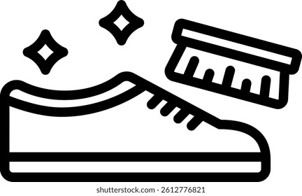 Shoe Cleaning Icon Outline Vector Illustration
