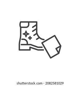 Icono de línea de limpieza de zapatos. signo de estilo lineal para concepto móvil y diseño web. Limpie el icono del vector de contorno de zapatos. Símbolo, ilustración del logotipo. Gráficos vectoriales