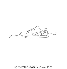 shoe continuous line drawing. shoe one line illustration