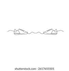shoe continuous line drawing. shoe one line illustration