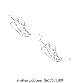 shoe continuous line drawing. shoe one line illustration