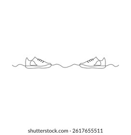 shoe continuous line drawing. shoe one line illustration
