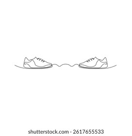 shoe continuous line drawing. shoe one line illustration