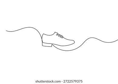Zapato continuo de una línea de dibujo y estilo minimalista aislar la Ilustración vectorial de contorno