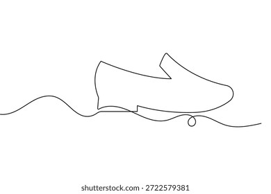 Schuh durchgehende einzeilige Zeichnung und minimalistischen Stil isoliert Umriss Vektorgrafik