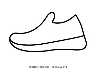 Shoe continuous single line art and isolated outline vector illustration