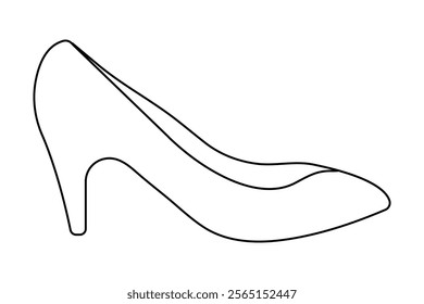 Shoe continuous single line art and isolated outline vector illustration