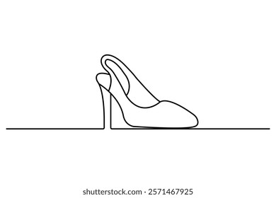 Shoe continuous single line icon design with editable Stroke.