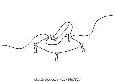 Shoe continuous single line icon design with editable Stroke.