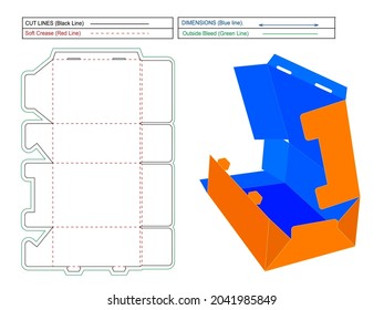 Shoe cover box without glue and with holding notch, Bottom snap lock shoe cover box