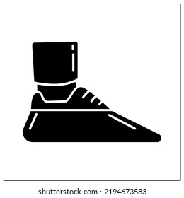 Shoe covers glyph icon. Hygiene. Personal protective equipment. Medical PPE concept. Filled flat sign. Isolated silhouette vector illustration