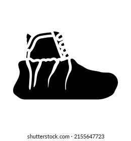 Icono De La Tapa Del Zapato. Diseño de esténcil negro. Ilustración vectorial.