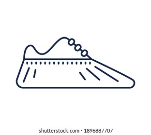 Icono de cubiertas de zapatos. Cubiertas médicas de protección. Firma aislada en blanco. Ilustración de vector en estilo de línea