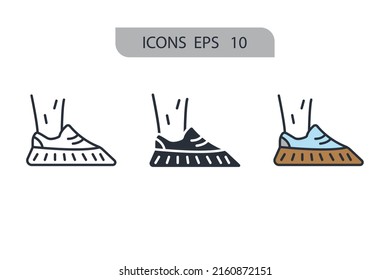 Símbolo de símbolo de la cubierta de zapatos para la web infográfica