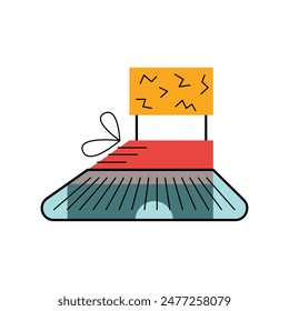 Shoe covers on the leg in a modern flat style colored funny. Vector stock illustration.