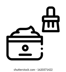 Shoe Cream Brush Icon Vector. Outline Shoe Cream Brush Sign. Isolated Contour Symbol Illustration