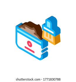 Shoe Cream Brush Icon Vector. Isometric Shoe Cream Brush sign. color isolated symbol illustration