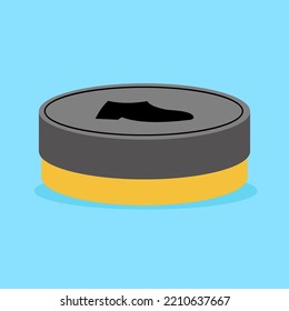 Shoe cream jar, illustration, vector, cartoon
