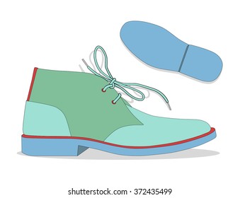 Shoe design. Man shoes vector. Fashion design background. Vector illustration