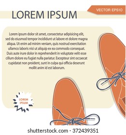 Shoe design. Man shoes vector. Fashion design background. Vector illustration