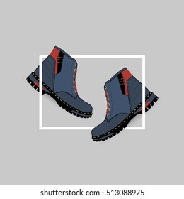 Shoe design. Man shoes vector. Fashion design background. Vector illustration