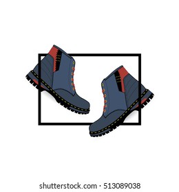 Shoe design. Man shoes vector. Fashion design background. Vector illustration