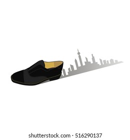 Shoe design. Man shoes vector. Fashion design background. Vector illustration