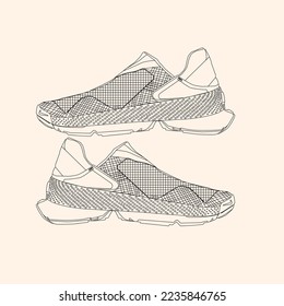 diseño de zapatos que puede ser una referencia para el relleno de color.