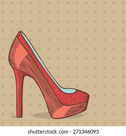 Shoe design. Woman shoes vector. Fashion design background. Vector illustration.
