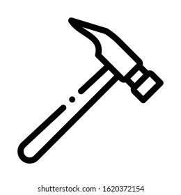 Shoe Fix Hammer Icon Vector. Outline Shoe Fix Hammer Sign. Isolated Contour Symbol Illustration