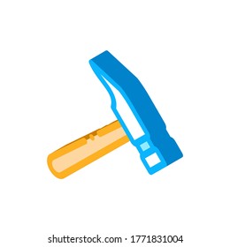 Vector de ícono de martillo de reparación de zapatos. Señal de martillo isométrica de reparación de zapatos. ilustración de símbolo aislado de color