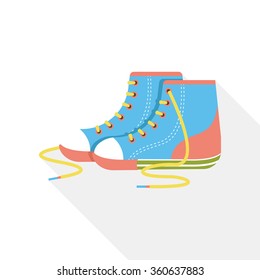 shoe flat icon with long shadow