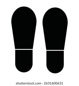 Icono de la pintura del pie del zapato, Ilustración vectorial de una huella del pie.
