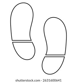 shoe foot paint icon, vector illustration of a foot print.