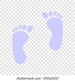 Shoe foot print. Vector. Periwinkle icon on transparent background.