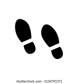 el pie del zapato imprime la ilustración vectorial del icono. Silueta negra de huellas de zapatos en fondo blanco. 