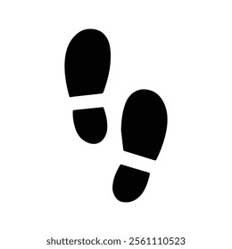 Shoe Footprint Icon. Vector Illustration of shoe toe print. Isolated on White Background.