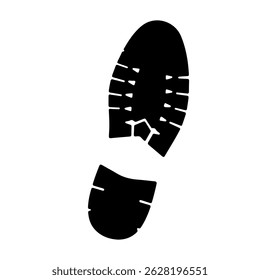 Schuhfußabdruck Silhouette Vektor flache Illustration Design.