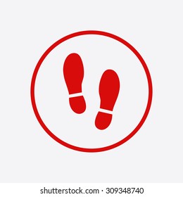 Shoe footprints icon. Flat design style.